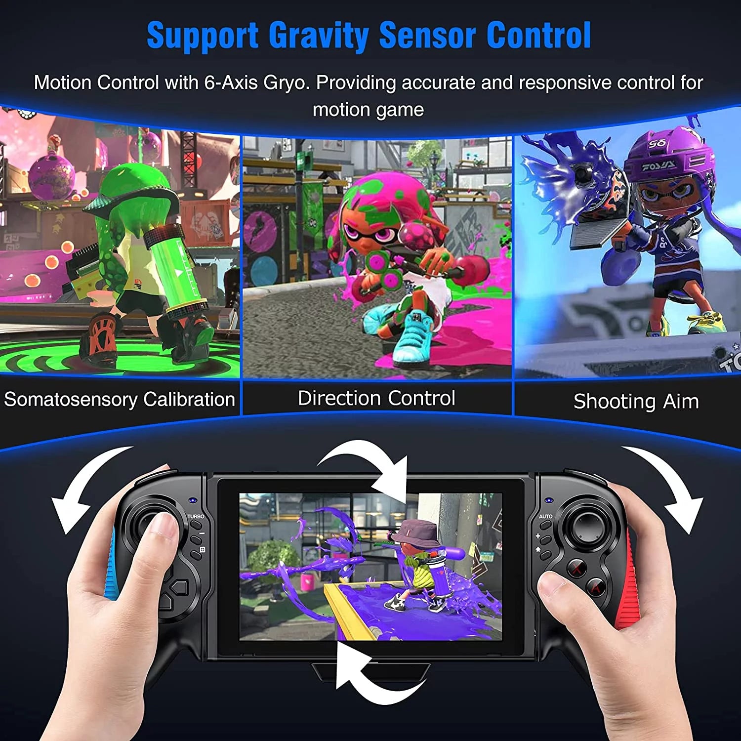 One-Piece Joypad Controller with Adjustable TURBO and Dual Motor Vibration U48620