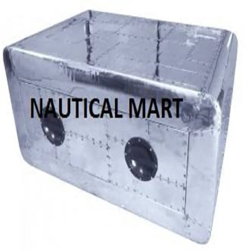 vintage coffee table aluminum trunk Y836749