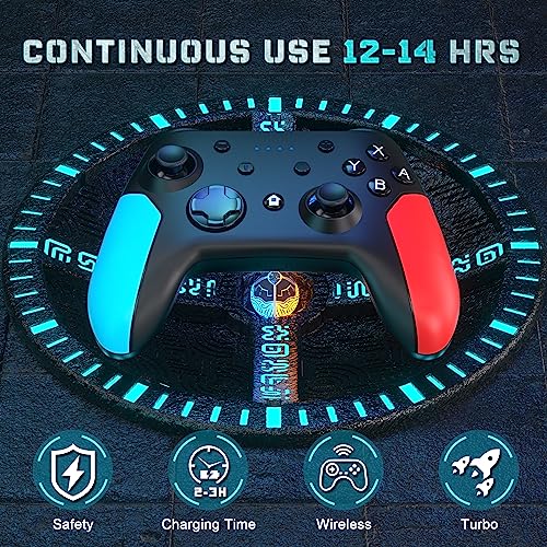 Wireless Pro Controller for Nintendo Switch 2/Switch/Lite/Switch OLED/PC with Wake-up, Turbo Vibration J618587