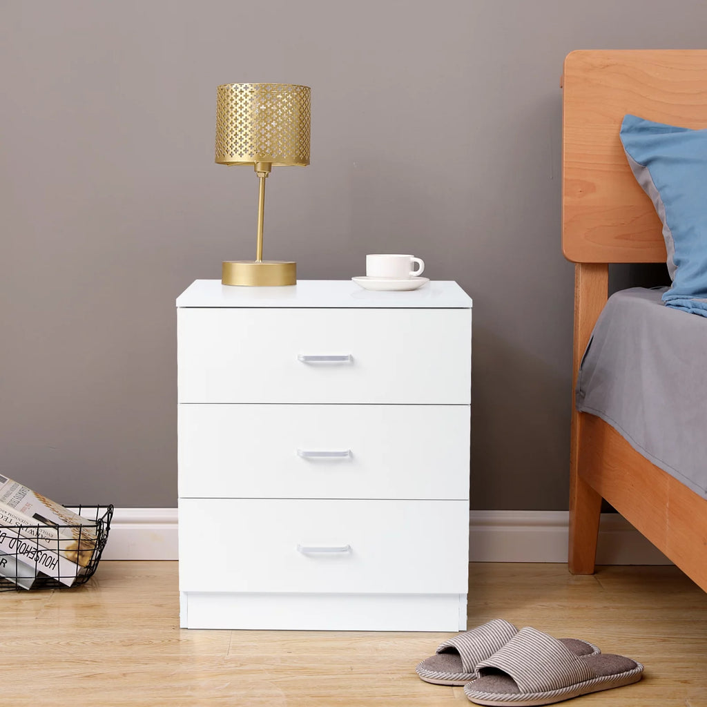 White 3-Drawer Wooden Dresser M65035