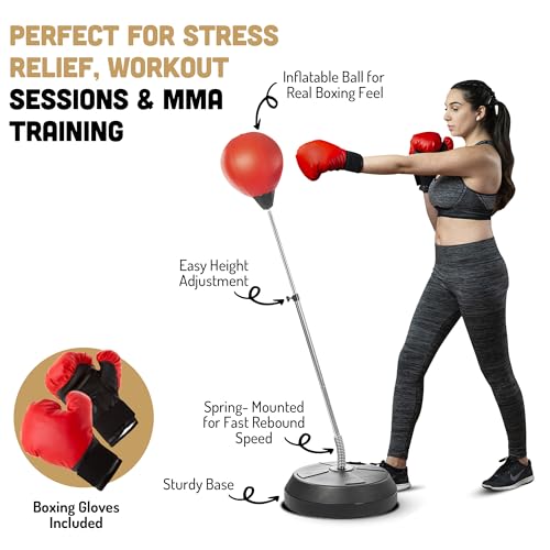 Height Adjustable Punching Bag with Stand U595486