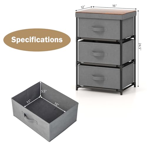 Black Fabric Dresser Set of 2 with 2 Drawers A12136