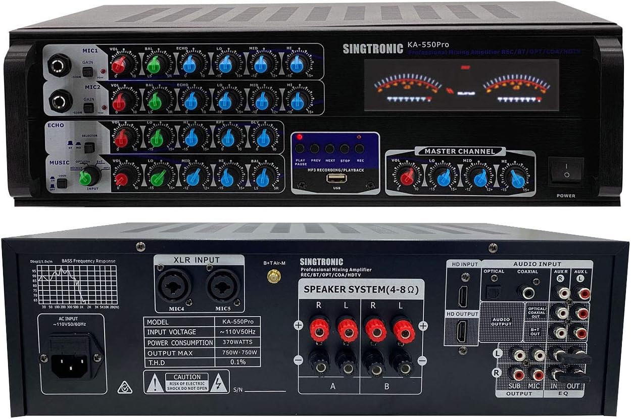 1500W Mixing Amplifier Karaoke with Bluetooth K9314