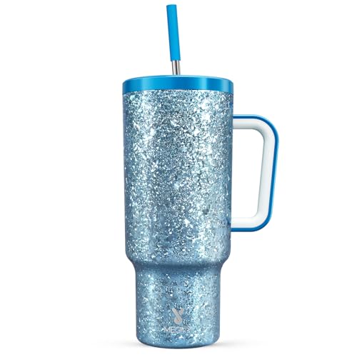 40oz Insulated Stainless Steel Tumbler with Handle and Straw D301