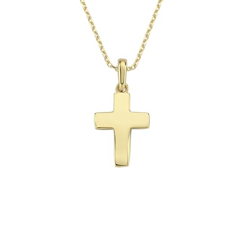 14K Solid Gold Cross Necklace R921