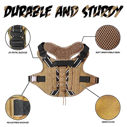 Black Heavy Duty Tactical Dog Harness with Handle D14307
