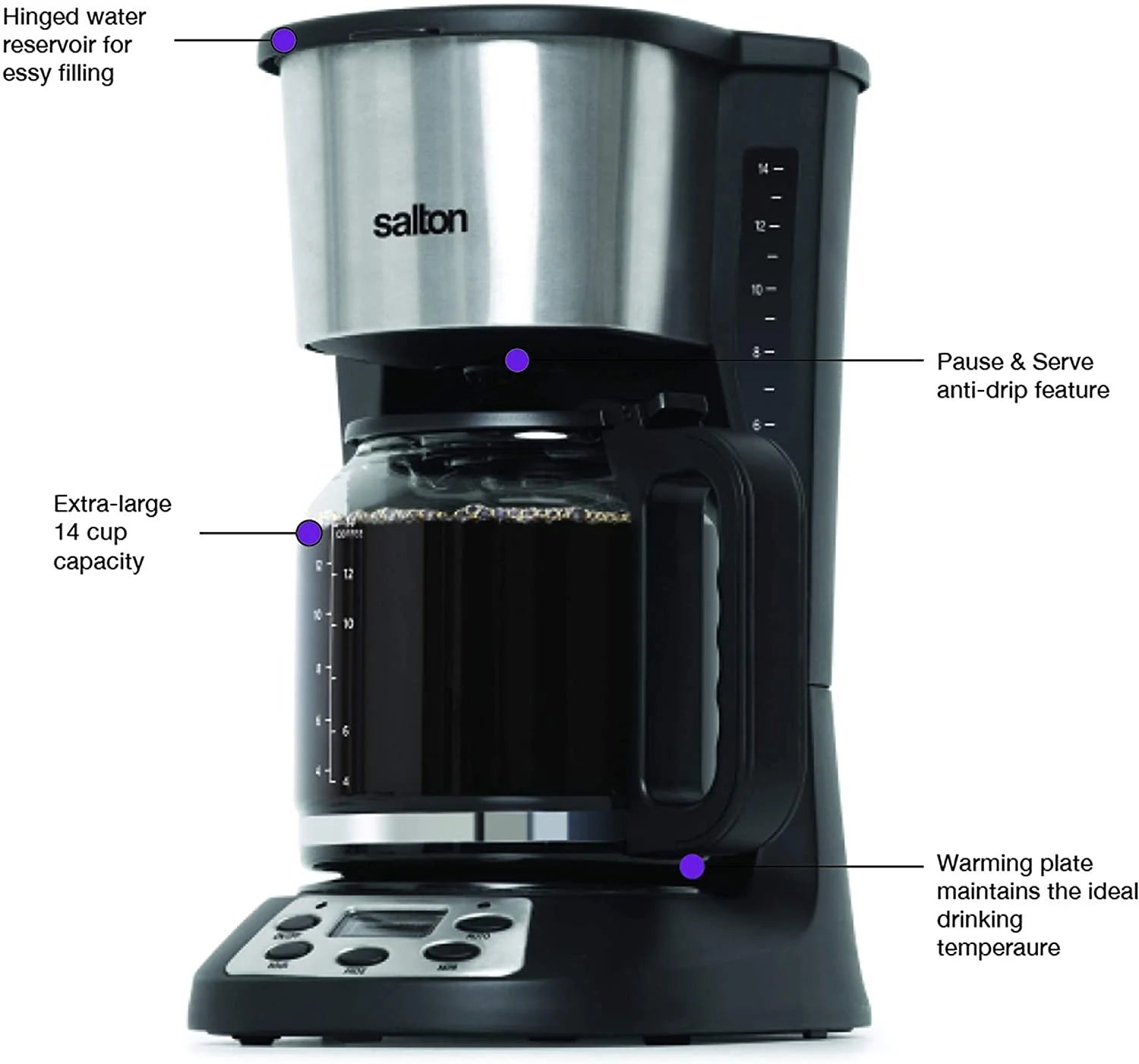 Black 14 Cup Coffee Maker N489