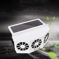 White 12V Solar Powered Car Window Fan J1593