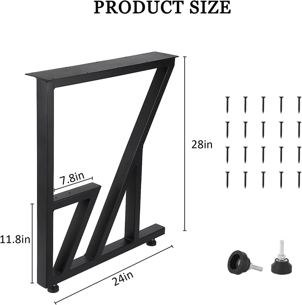 Black Heavy Duty Metal Table Legs 28"x124" (2PCS) H52280