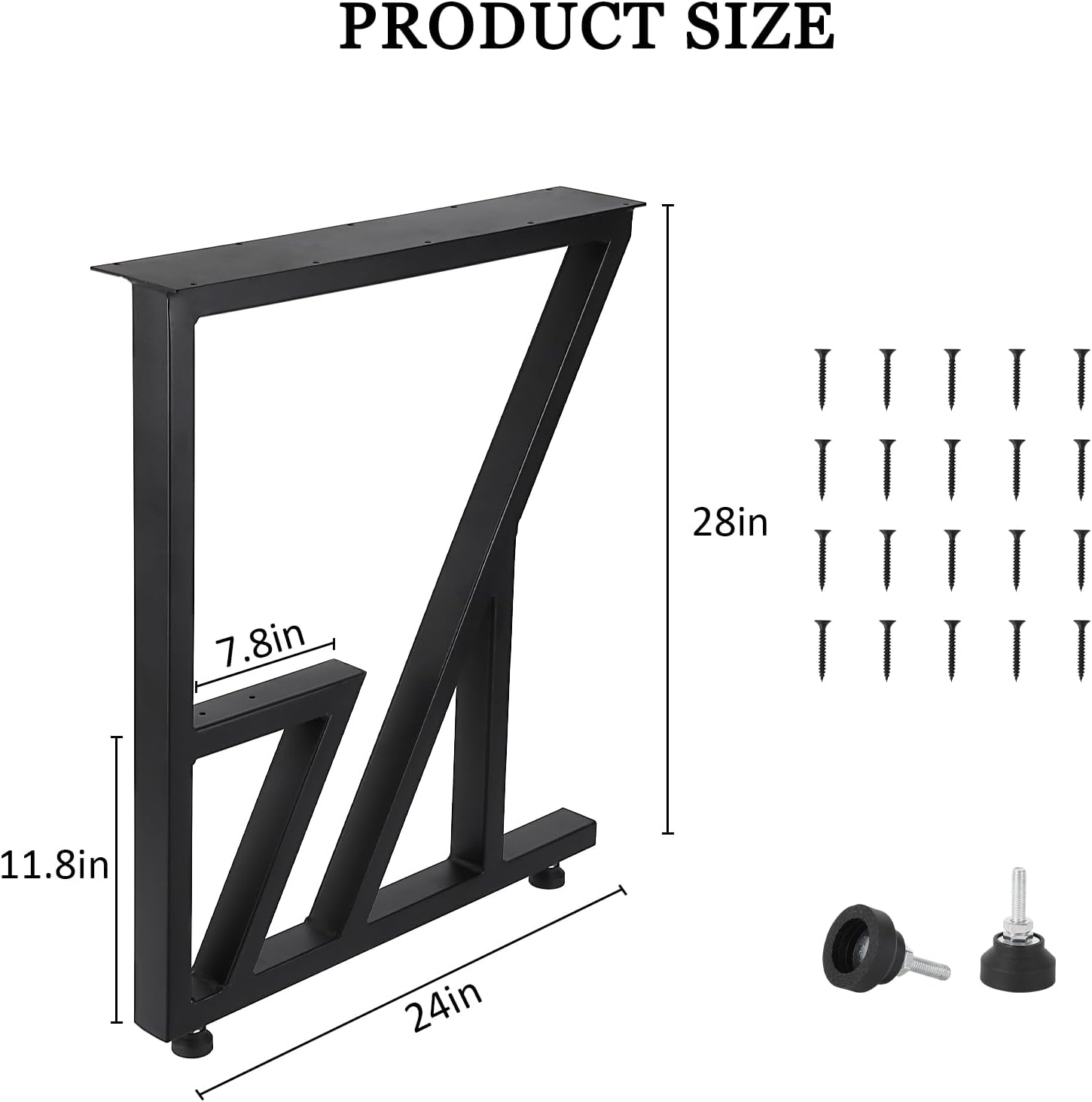 Black Heavy Duty Metal Table Legs 28"x124" (2PCS) H52280