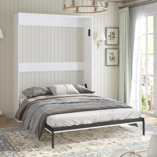 Dark Grey Murphy Bed with Wardrobe S394143