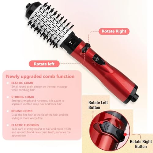 3-in-1 Hot Air Styler and Rotating Hair Dryer with 2 Interchangeable Brushes (Gold) V218
