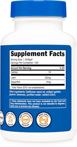 Zeaxanthin with Lutein 20mg, 120 Softgels B51094