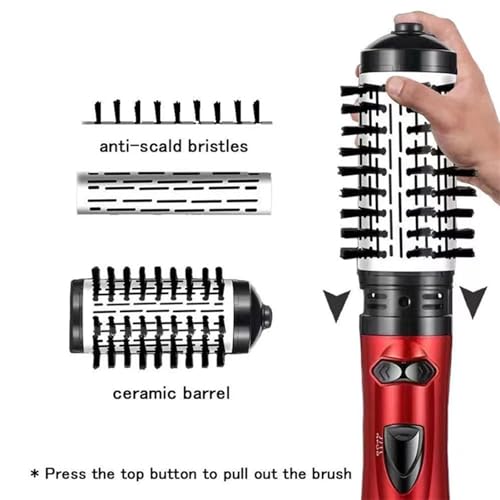 3-in-1 Hot Air Styler and Rotating Hair Dryer with 2 Interchangeable Brushes (Gold) V218