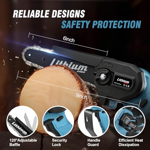 6-Inch Cordless Electric Mini Chainsaw with 2 Batteries Q1250