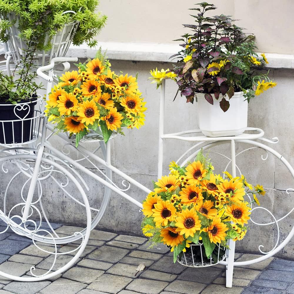 Artificial Sunflower Bouquets, 2 Bunches Fake Wildflowers I877