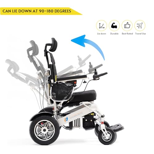 Lightweight Foldable Electric Wheelchair with Blue Seat H85227