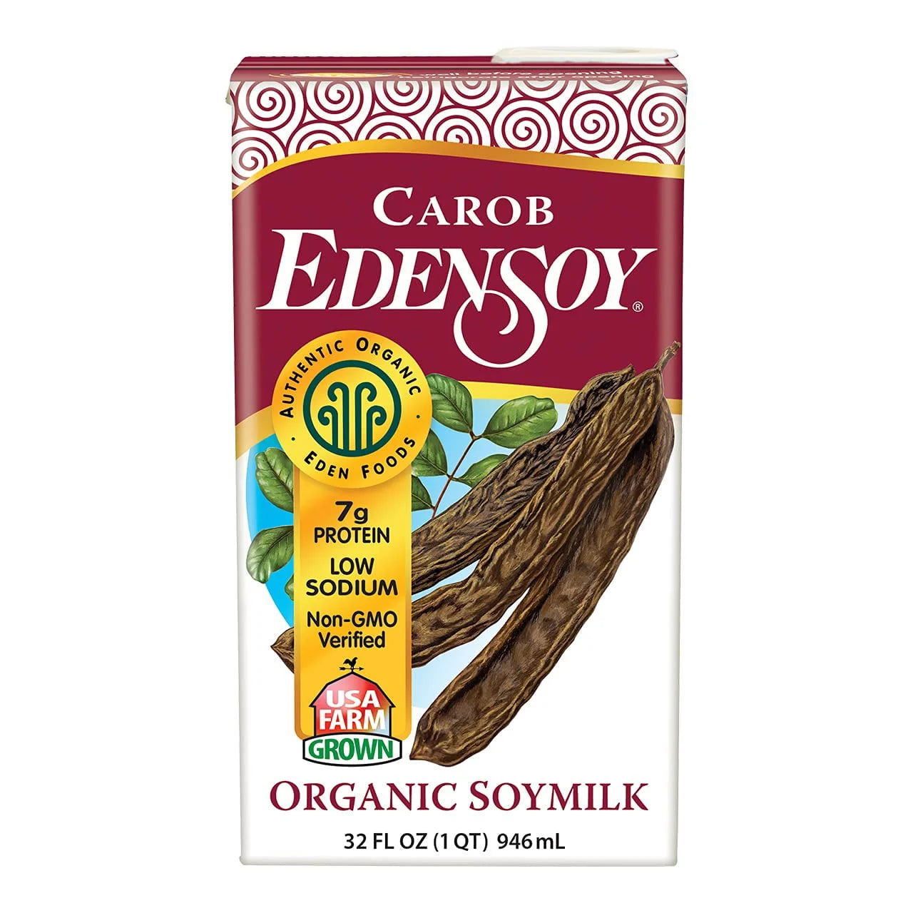 Organic EdenSoy Soymilk Dairy Free Carob 32 fl oz Pack of 3 R8329