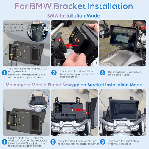 Wireless CarPlay Android Auto Motorcycle Screen, 6.3" Waterproof Touchscreen P5037