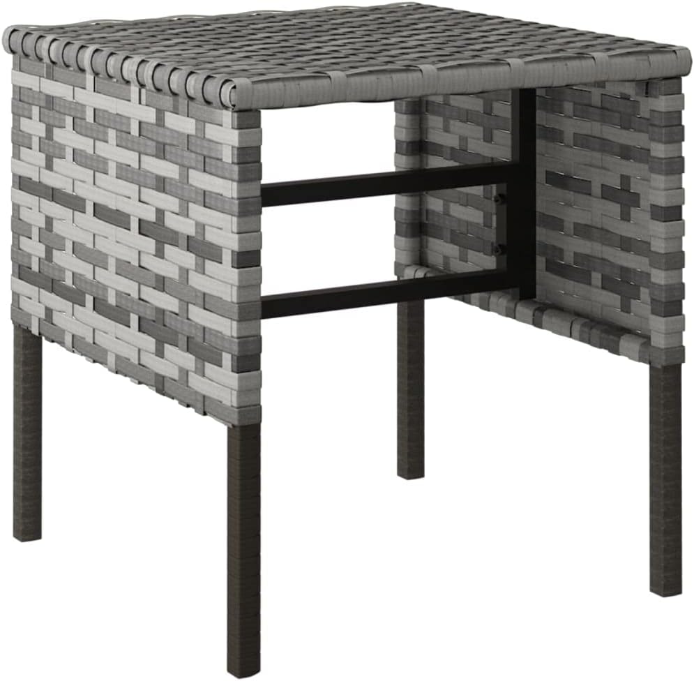 4 pcs Gray Poly Rattan Outdoor Sectional Patio Furniture Set with Cushions Y543162