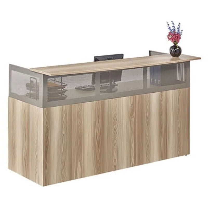 72"W x 29"D Gray Laminate Reception Desk Q426735