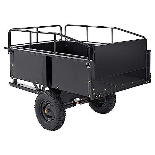 750-Pound 15 Cubic Feet Steel Dump Cart with Removable Sides J5459