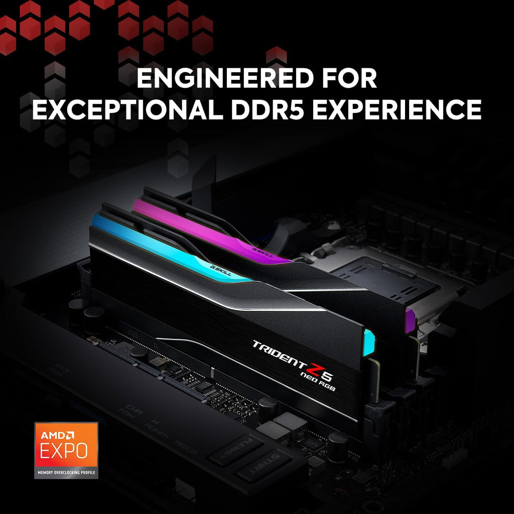 DDR5 RAM 64GB (2x32GB) 6000MT/s CL32-38-38-96 Matte Black Desktop Computer Memory S3190
