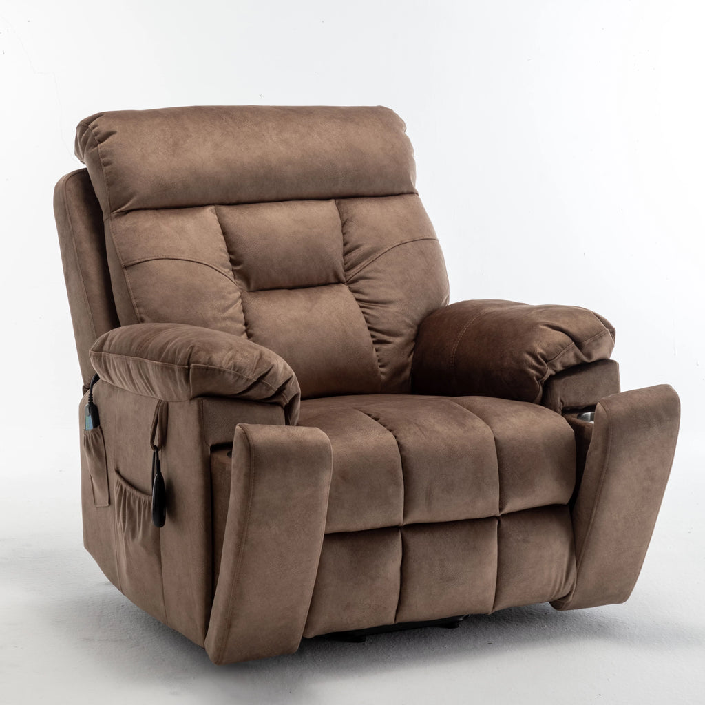 Dark Brown Oversized Electric Lift Recliner Chair with Heat and Massage Z392