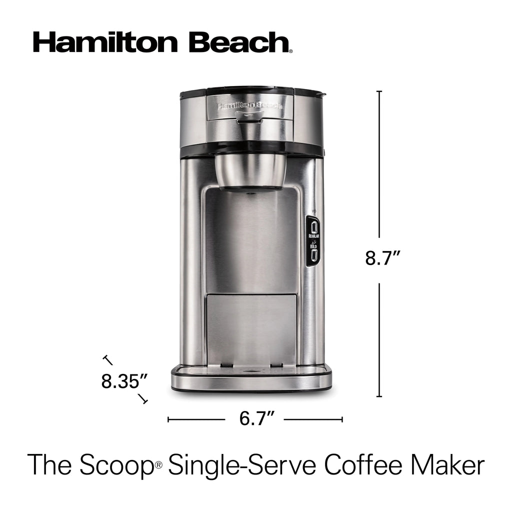 Single-Serve Coffee Maker, 14 oz., Stainless Steel S263146