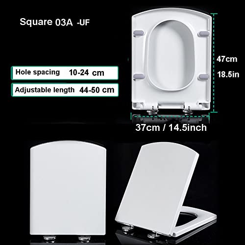Square White Quick Release Toilet Seat A87383