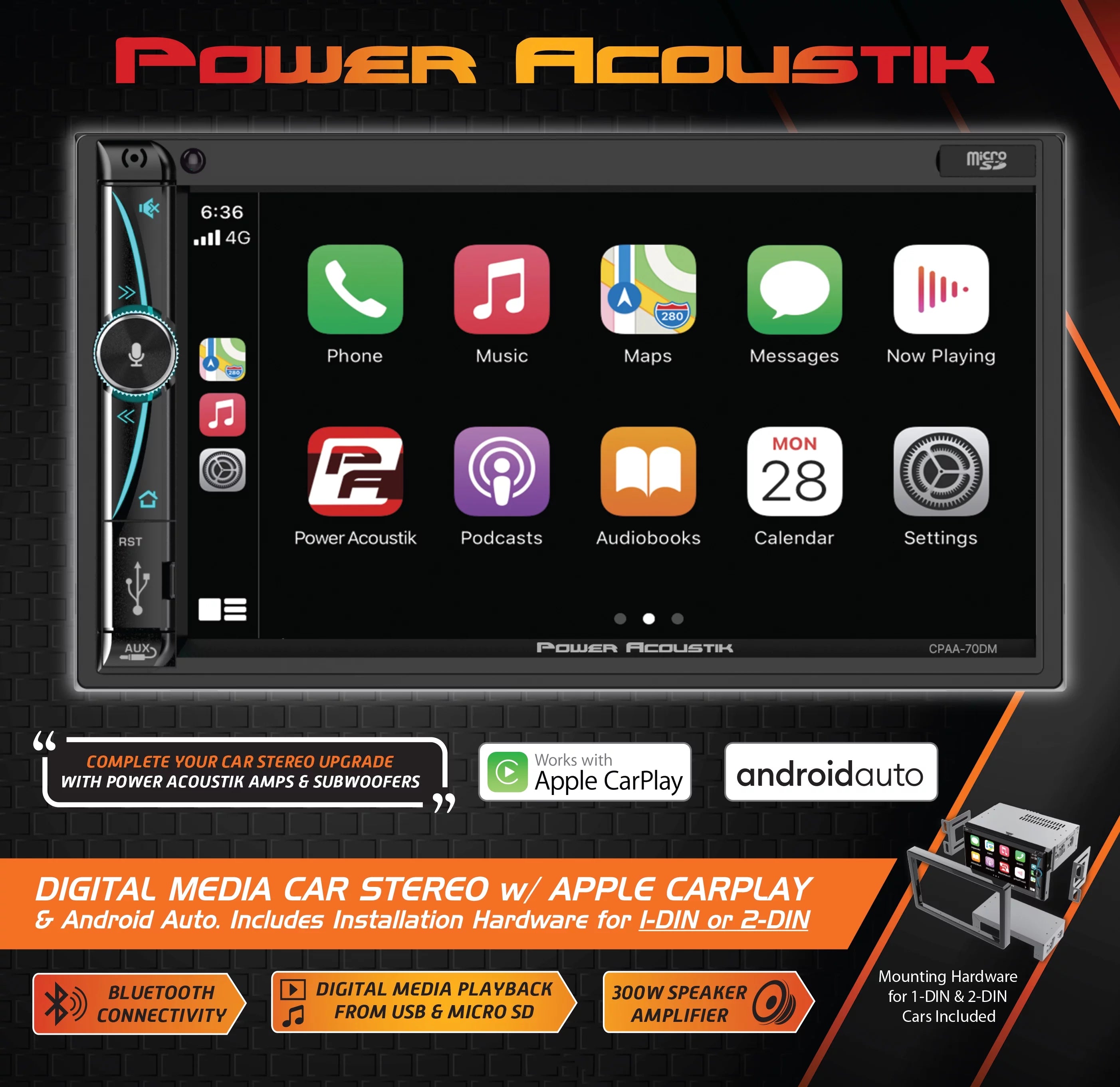 7" Mechless HD LCD Car Stereo Bundle with Bluetooth and 6.5" Speakers N449251