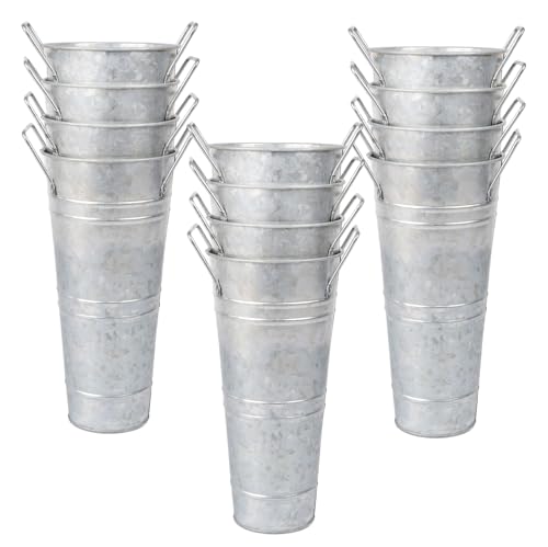 Silver Metal Flower Vase Set of 8 G17904