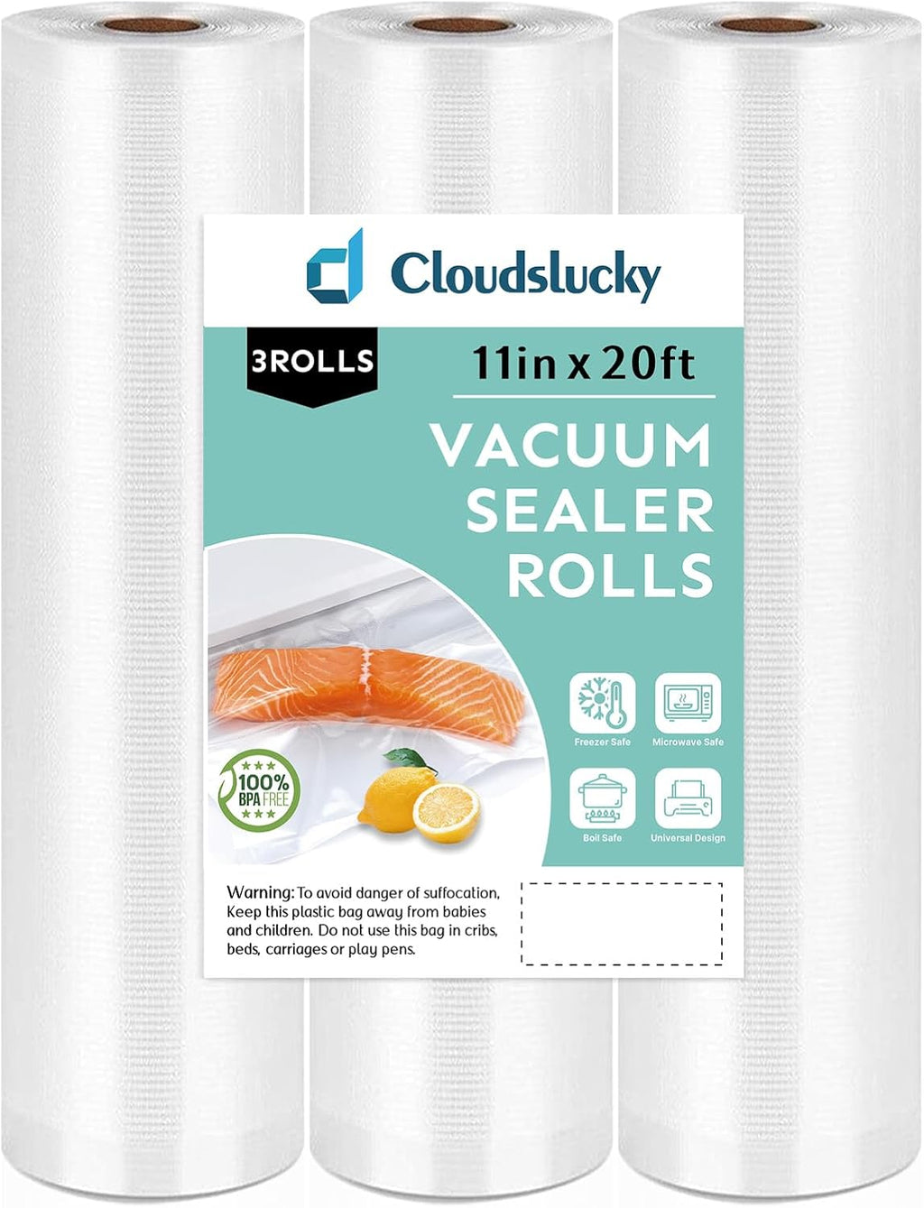 11"X20' 3Pack BPA-Free Vacuum Seal Rolls H84889