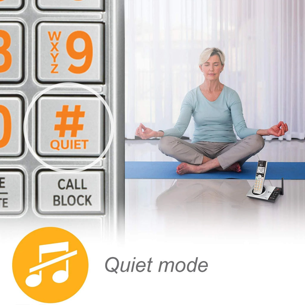 Silver/Black DECT 6.0 Expandable Answering System with 4 Handsets H995