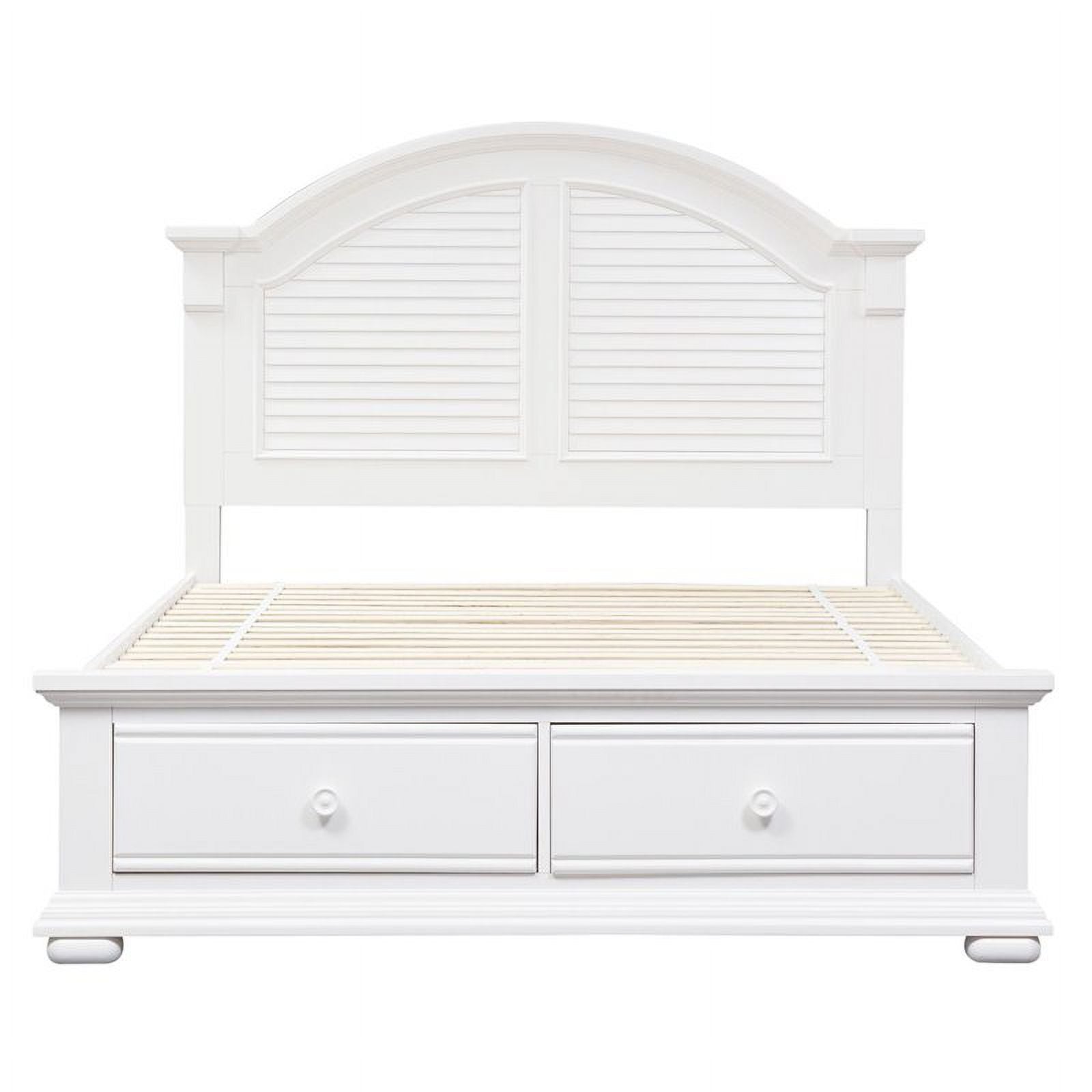 White Wood Queen Panel Headboard S92885