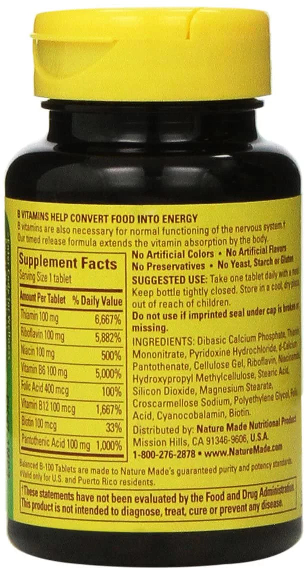Vitamin B-100 Complex Tablets 60 ea (Pack of 2) Z703482