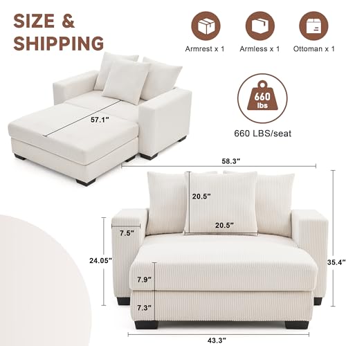 Grey Oversized Chaise Lounge with Ottoman I60762