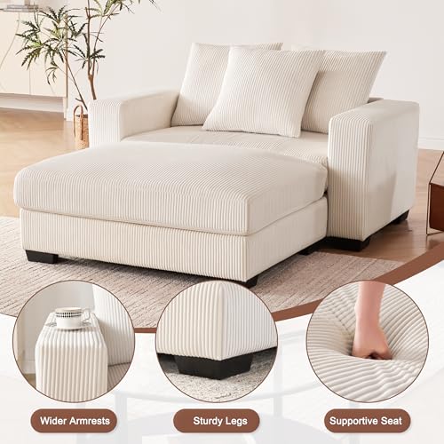 Grey Oversized Chaise Lounge with Ottoman I60762
