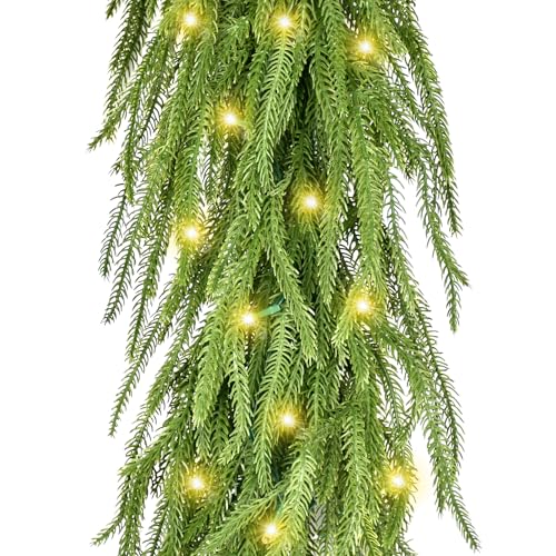 9FT Prelit Norfolk Pine Garland with Lights H81825