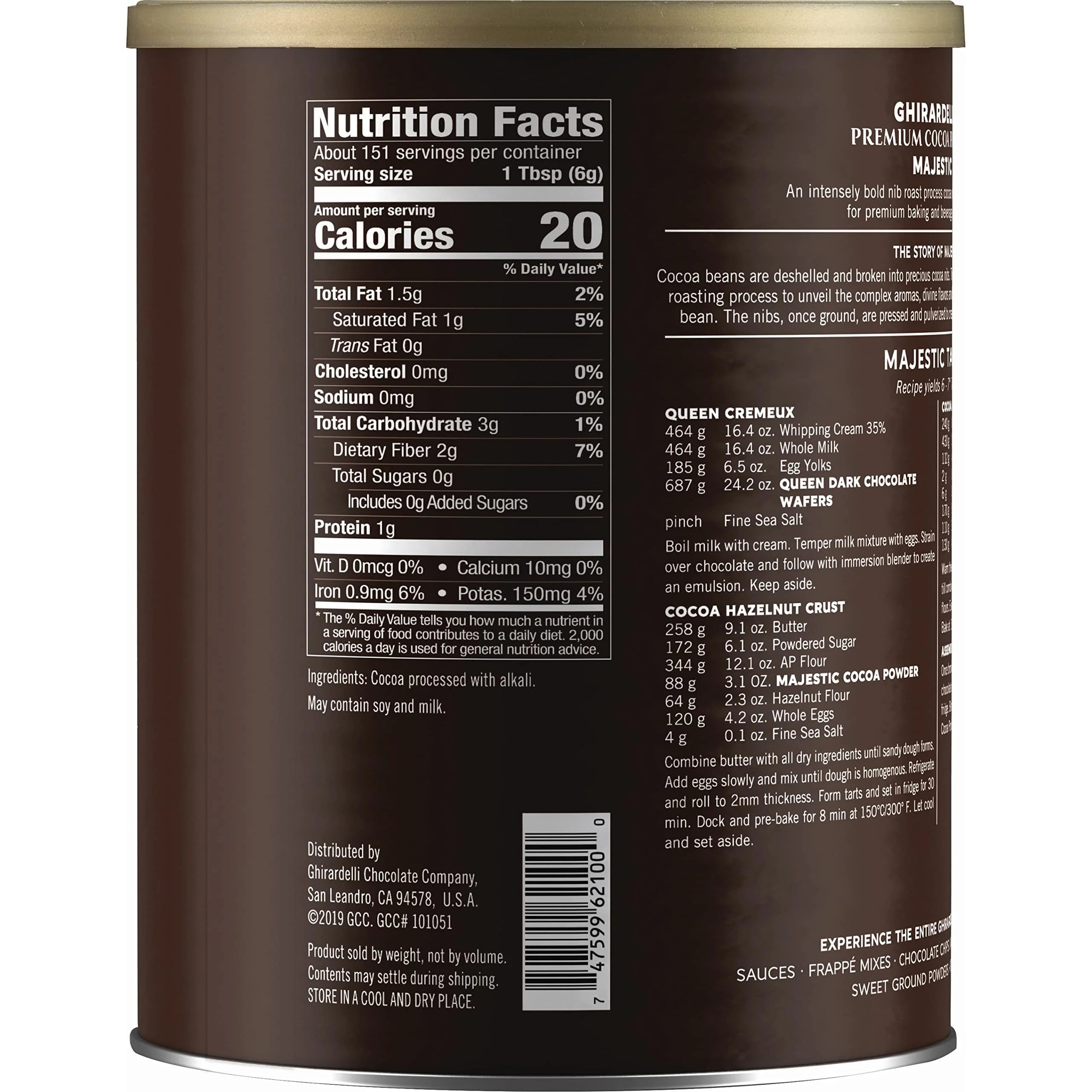 Dutch Processed Cocoa Powder, 2 Lb P1944