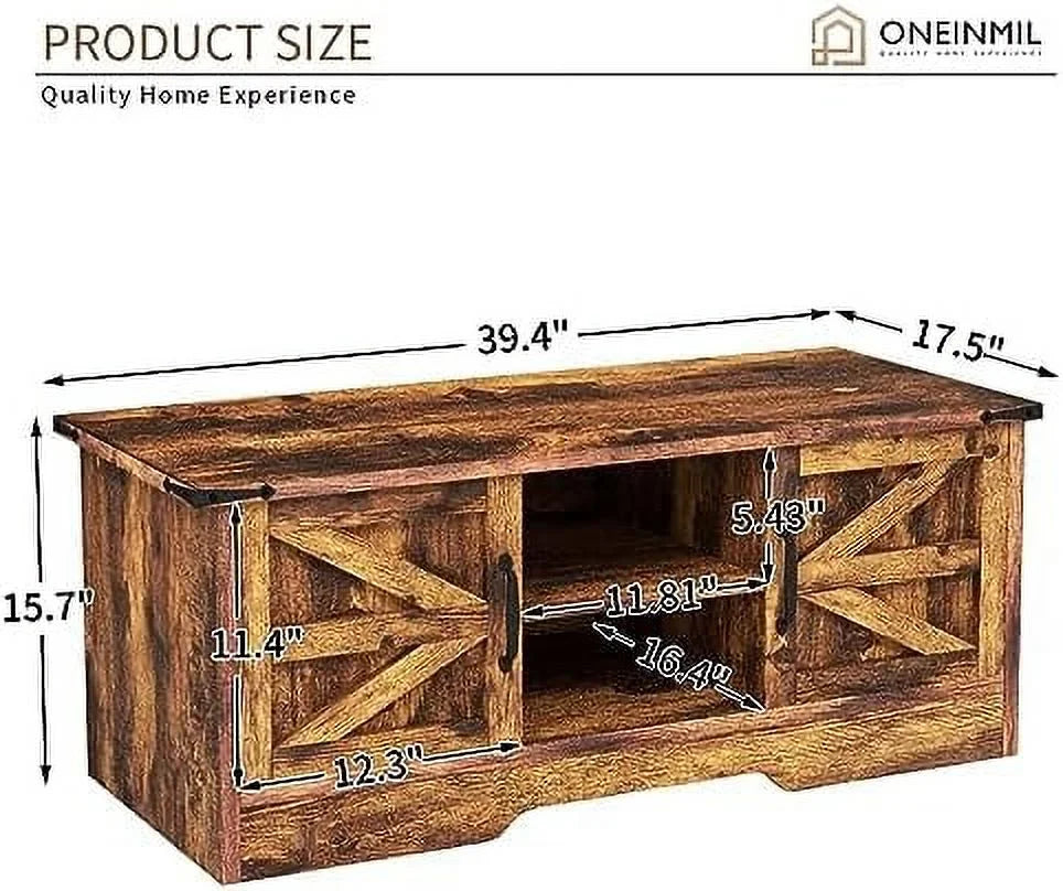 White Wooden Coffee Table with Barn Doors C708