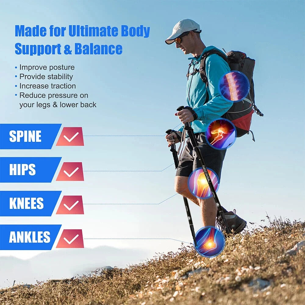 Blue Aluminum Quick Lock Trekking Poles Z634123