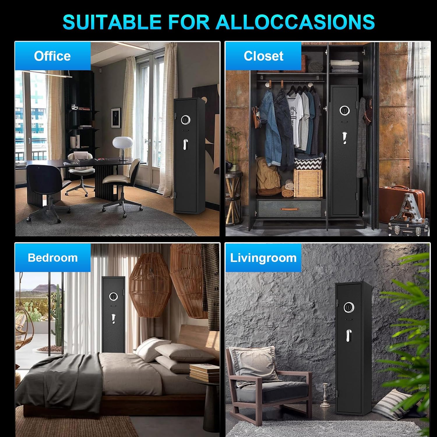 4-5 Rifle Gun Safe with Digital Keypad and LED Light F7906