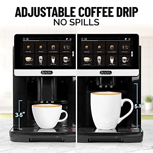 Black/Silver Espresso Machine with Grinder and Milk Frother U419049