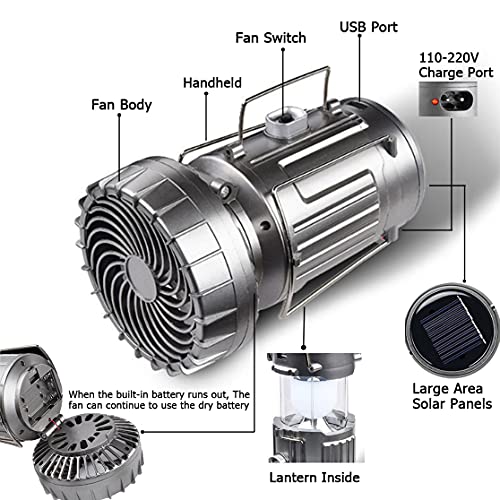 Rechargeable Solar Camping Lantern with Fan S784