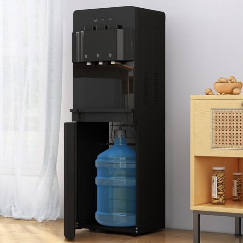 Black Bottom Loading Water Cooler Dispenser with 3 Temperature Settings T29461
