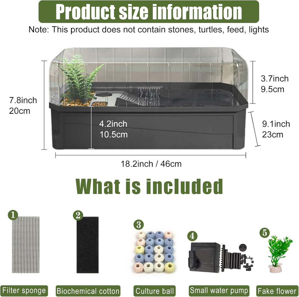 Turtle Aquarium Turtle Tank kit with Water Filter V9449