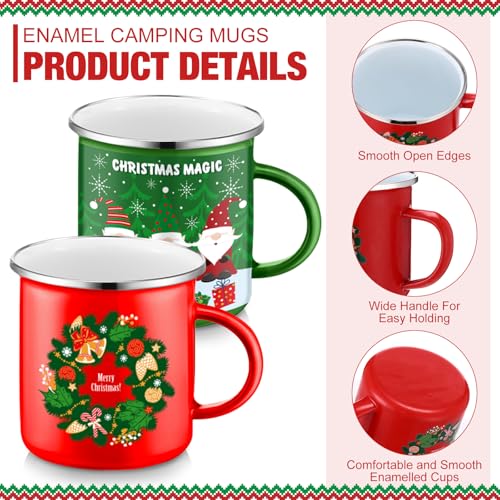 16 Pcs 12 oz Enamel Mugs Set F747553