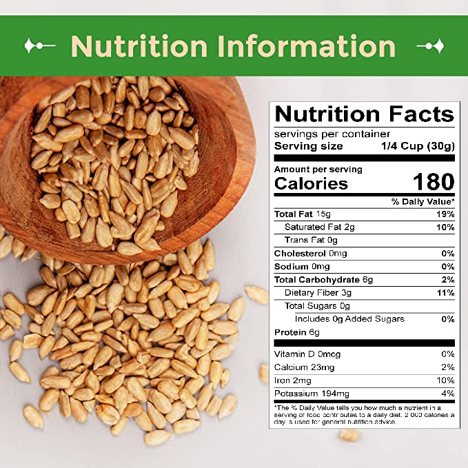 Sunflower Seed Kernels Raw No Shell 1lb bag F362932
