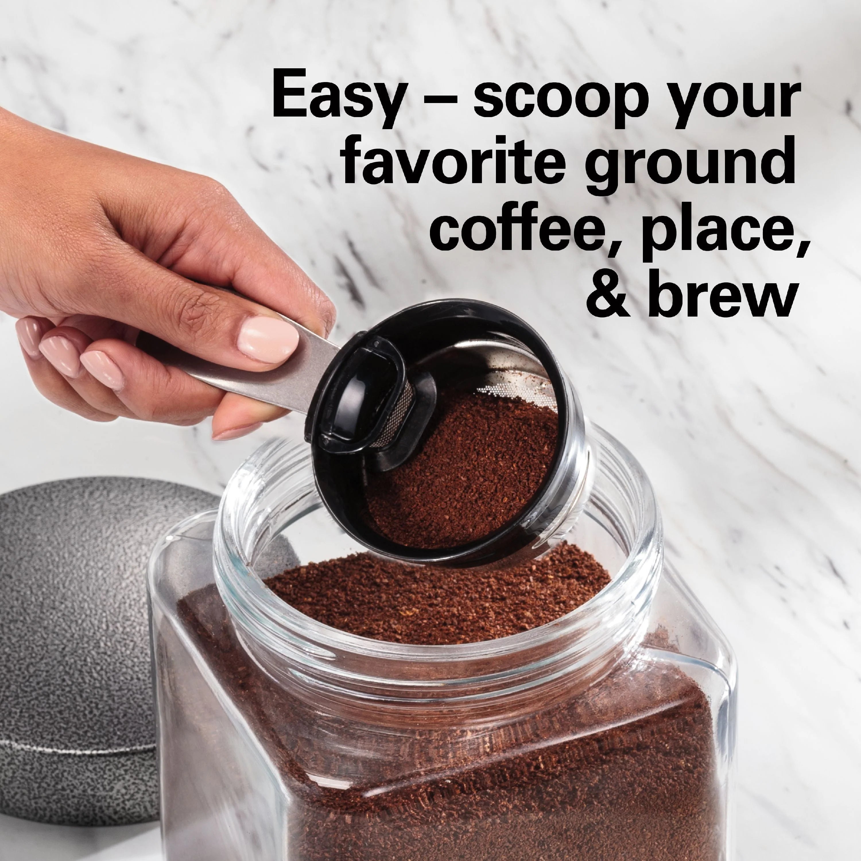 Single-Serve Coffee Maker, 14 oz., Stainless Steel S263146